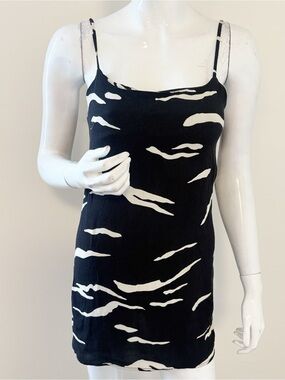 Reformation Lindsay Black & White Abstract Print Mini Slip Dress Nordstrom